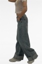 jeans con risvolto wide leg